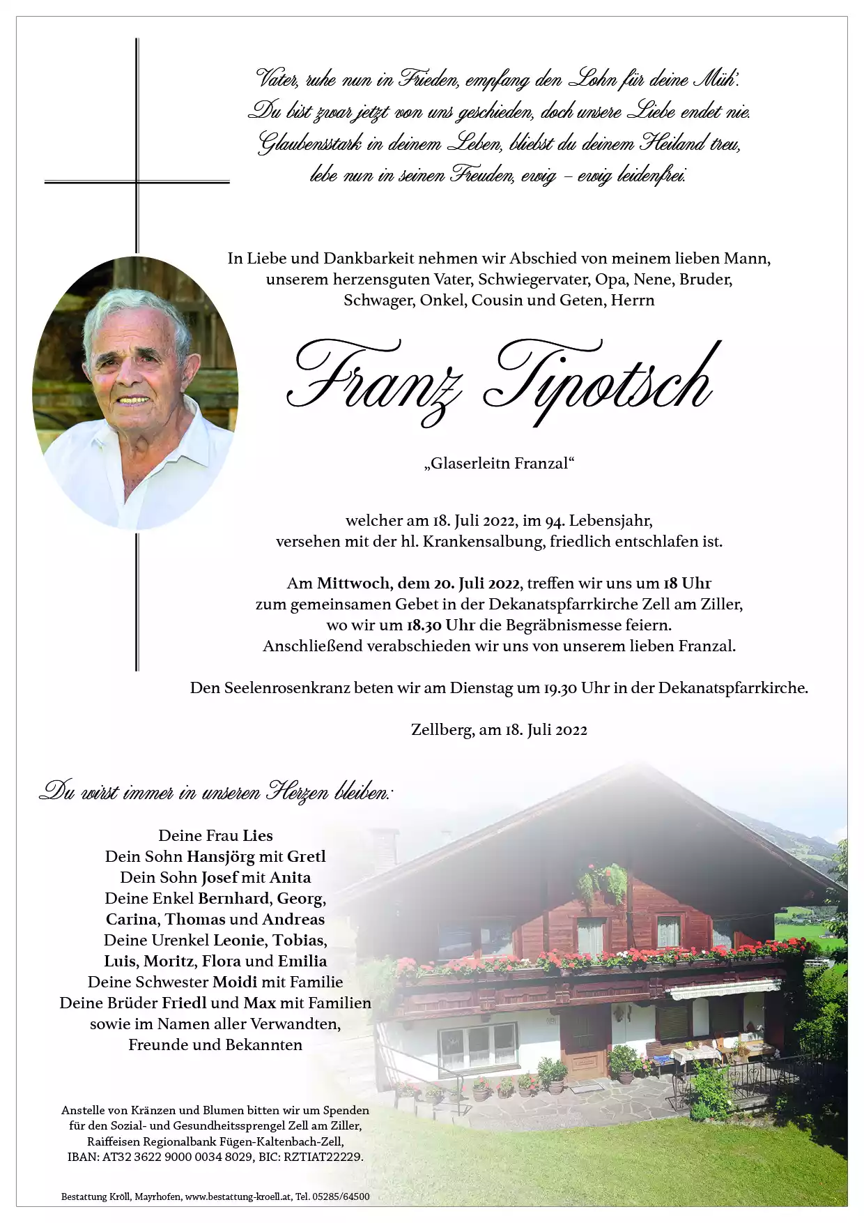 Parte von Franz Tipotsch